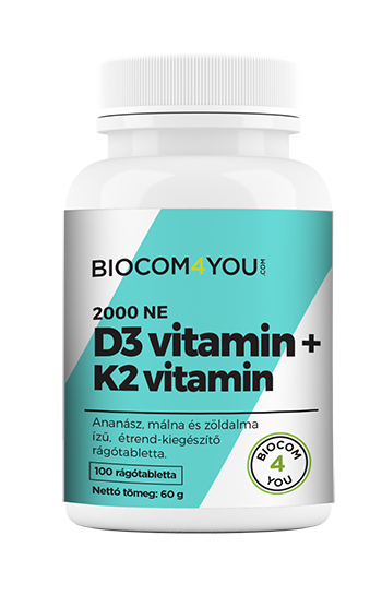 D3 + K2-vitamin Rágótabletta