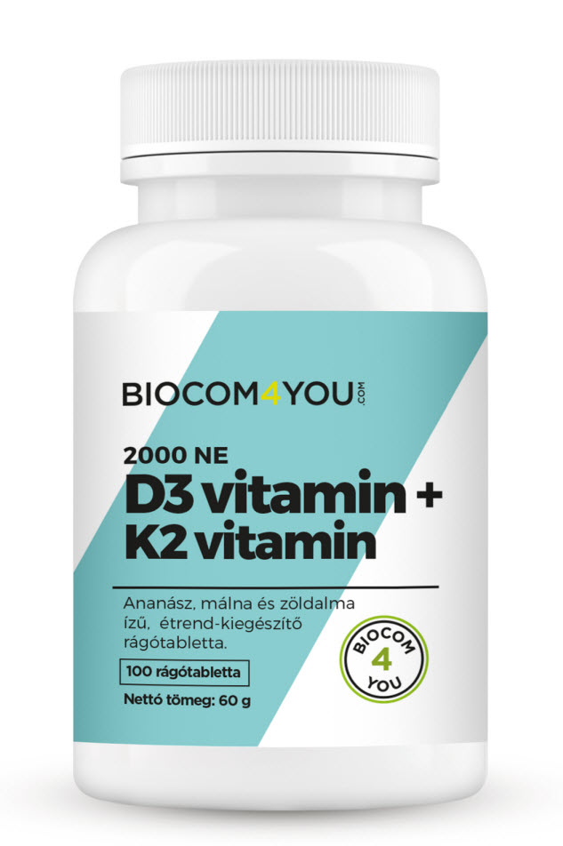 D3 + K2-vitamin Rágótabletta